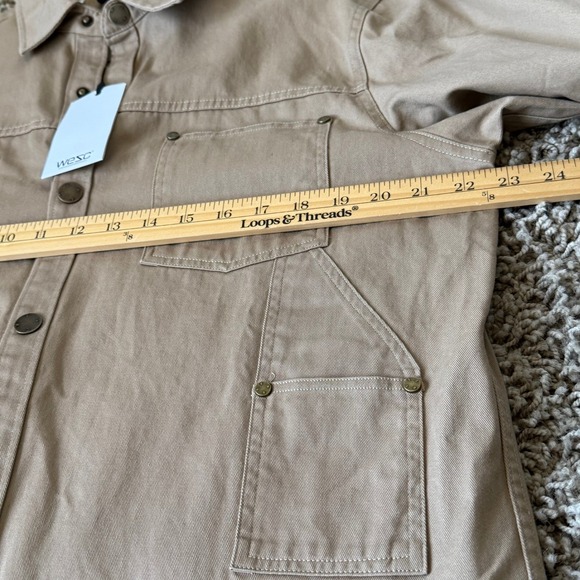 WESC Mens's Carpenter Style Workshirt Overshirt Sz M Twill Long Sleeve Cotton - Picture 6 of 9